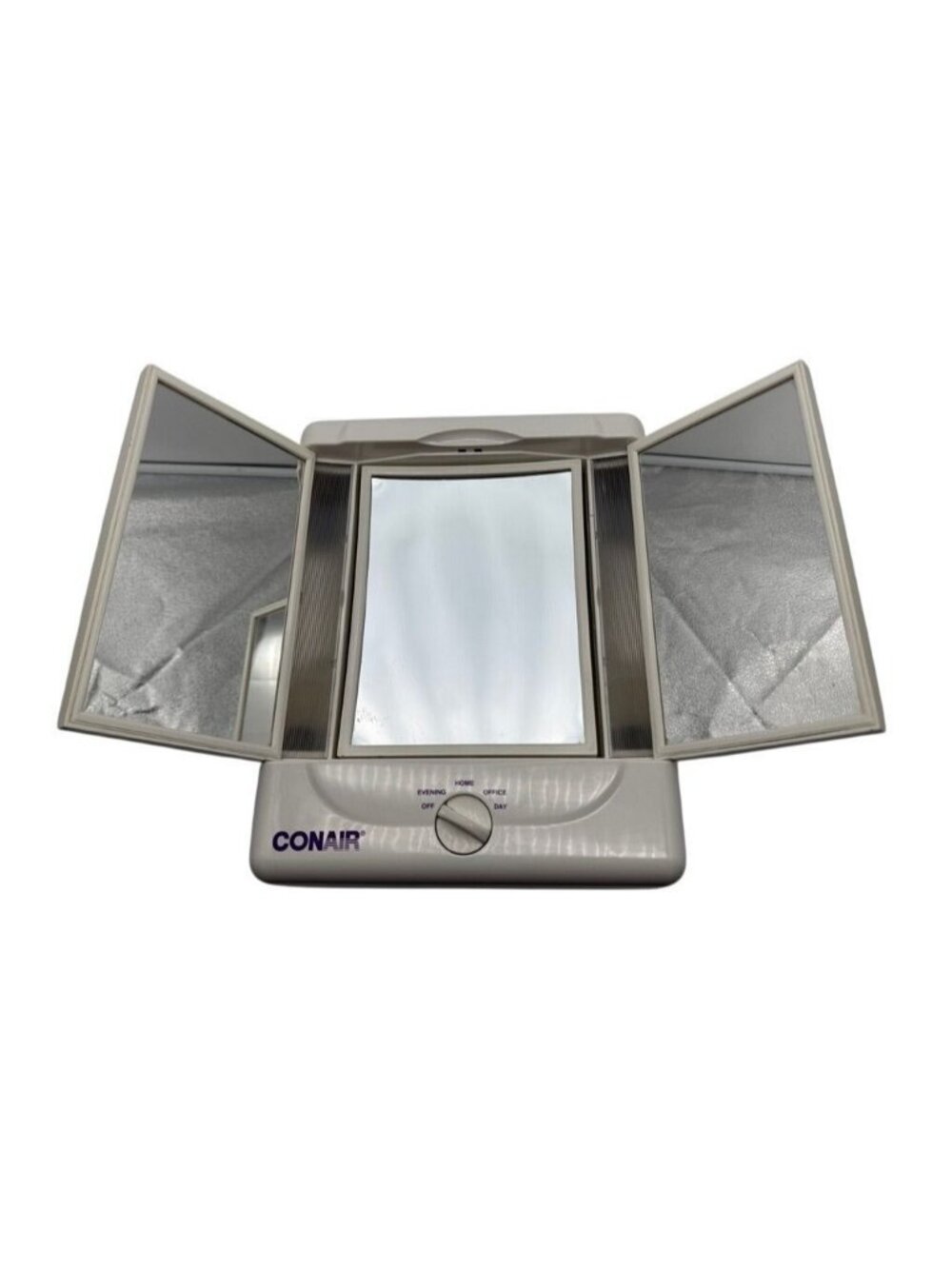 Vintage Conair Double Sided Lighted Makeup Mirror TM7LX 3 Panel Magnifying WORKS